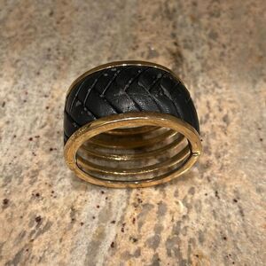 Armani Exchange leather and metal bracelet